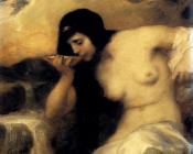 A Nymph Drinking At A Spring - 费迪南·凯勒